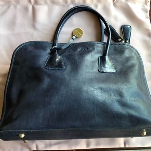 Pulicati Genuine Leather Satchel-Navy Blue